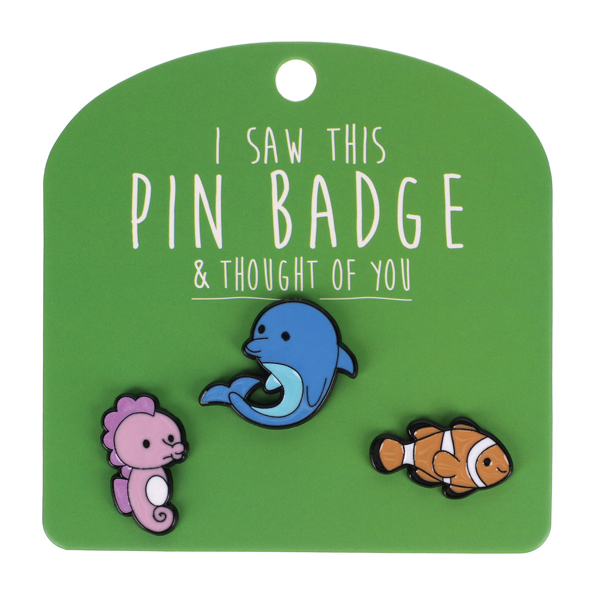 PIN136 - Pin Badges - Seahorse Dolphin