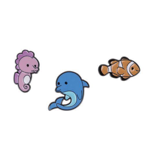 PIN136 - Pin Badges - Seahorse Dolphin