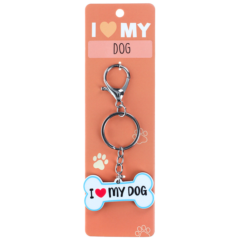 PK003 - Pet Keyring - I Heart My Dog