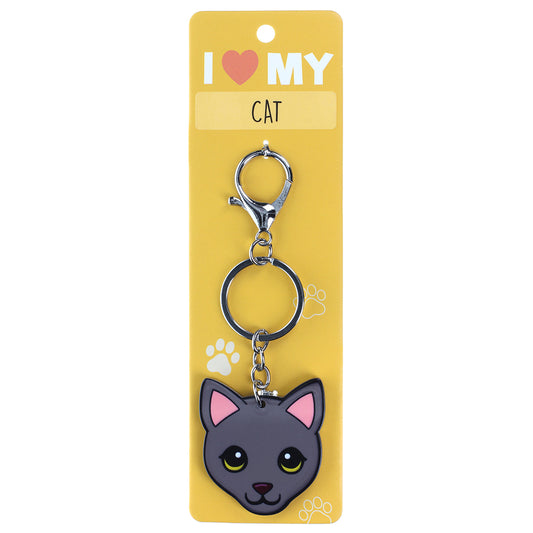 PK011 - Pet Keyring - Cat Black