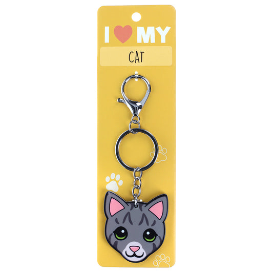 PK013 - Pet Keyring - Cat Silver