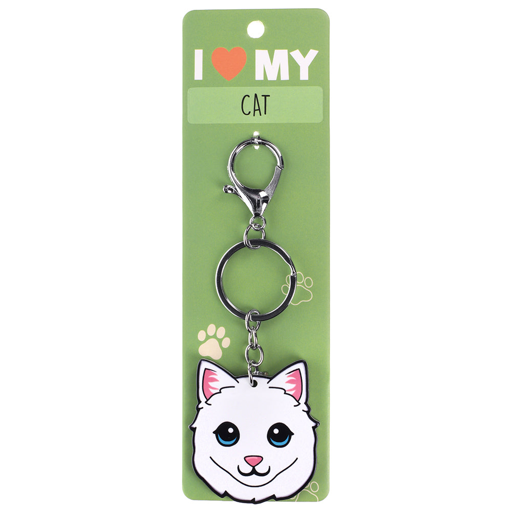 PK016 - Pet Keyring - Cat White