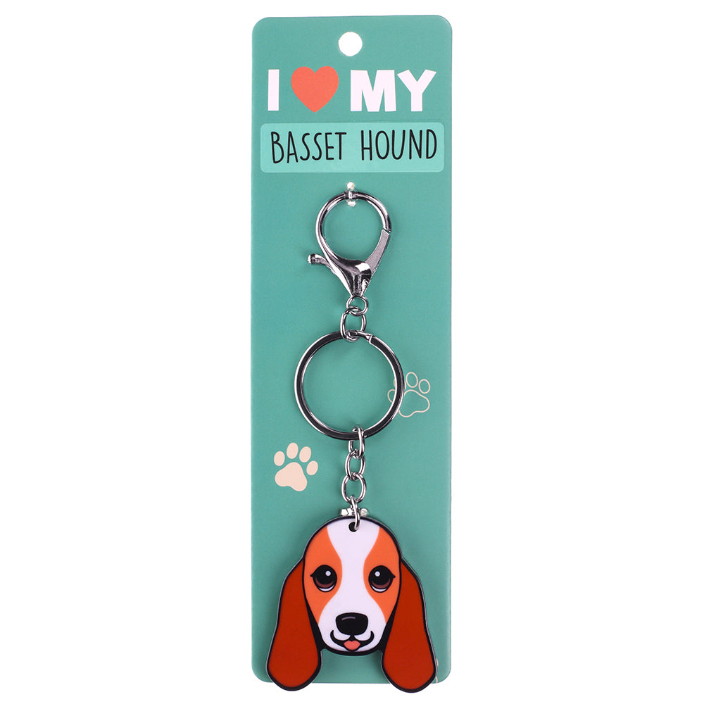 PK021 - Pet Keyring - Basset Hound Red