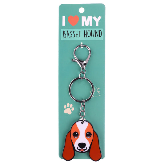 PK021 - Pet Keyring - Basset Hound Red