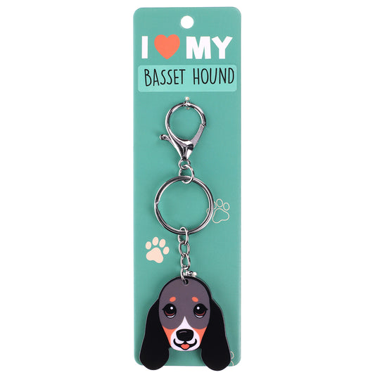 PK022 - Pet Keyring - Basset Hound Tri