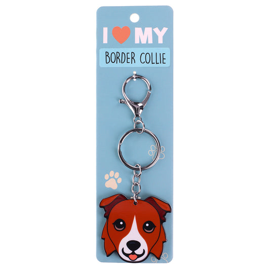 PK030 - Pet Keyring - Border Collie Red