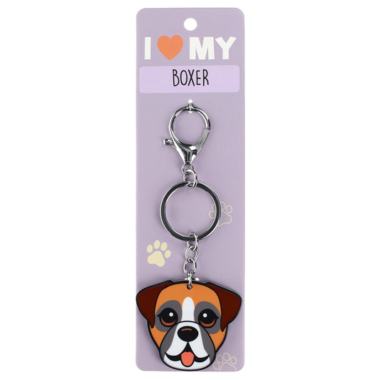 PK035 - Pet Keyring - Boxer Fawn