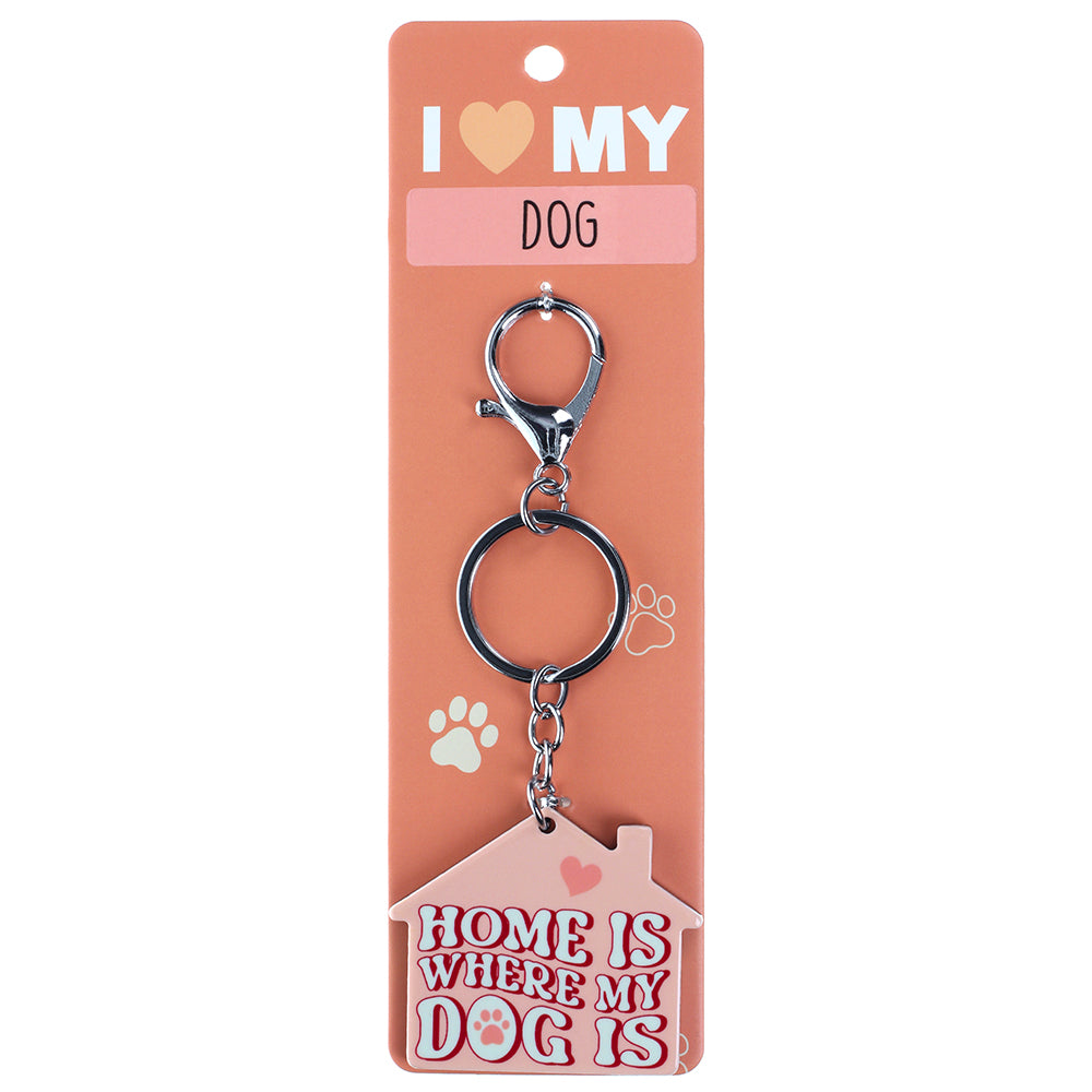 PK039 - Pet Keyring - Home Is Dog