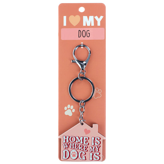 PK039 - Pet Keyring - Home Is Dog
