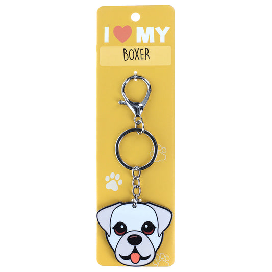 PK046 - Pet Keyring - Boxer White