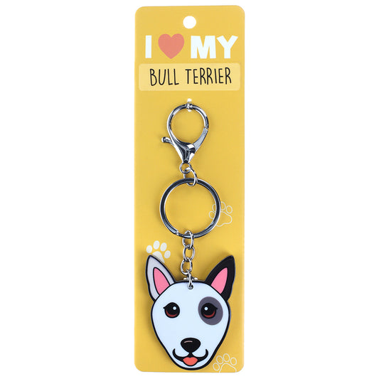 PK047 - Pet Keyring - Bull Terrier Black and White