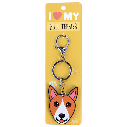 PK048 - Pet Keyring - Bull Terrier Fawn