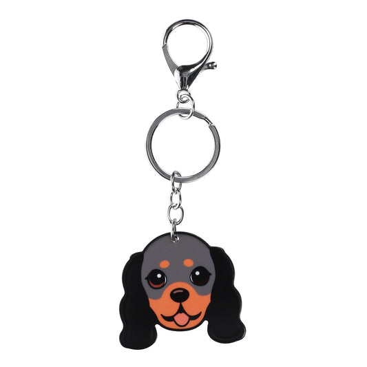 PK057 - Pet Keyring - Cavalier King Charles Black and Tan