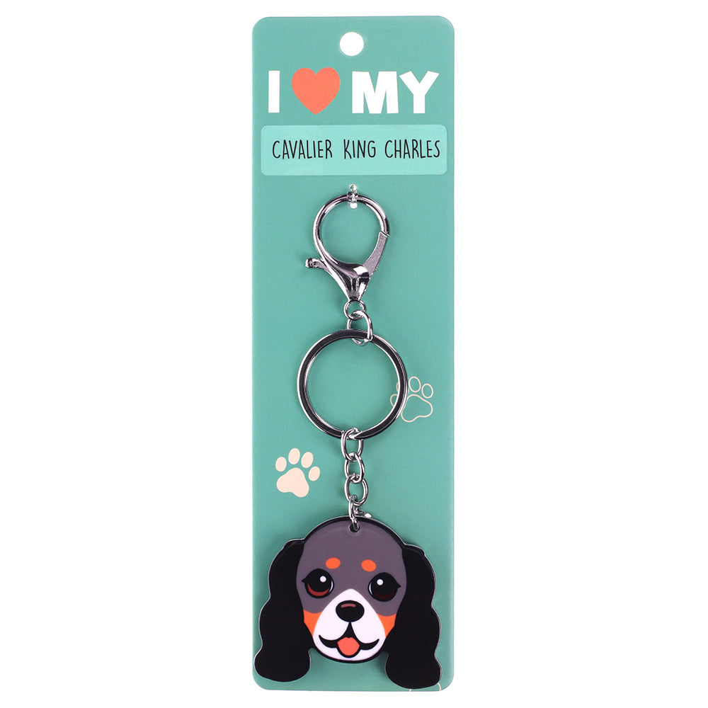 PK060 - Pet Keyring - Cavalier King Charles Tri