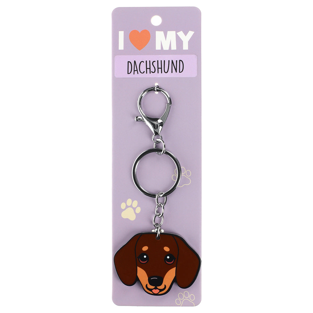 PK067 - Pet Keyring - Dachshund Brown