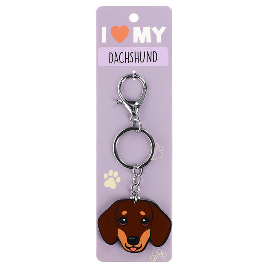 PK067 - Pet Keyring - Dachshund Brown