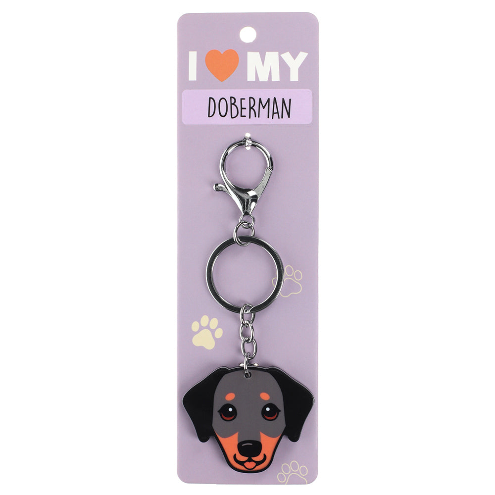 PK069 - Pet Keyring - Doberman Black