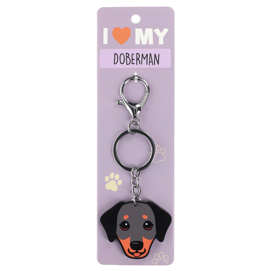 PK069 - Pet Keyring - Doberman Black
