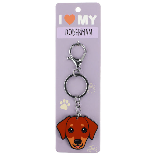 PK070 - Pet Keyring - Doberman Red