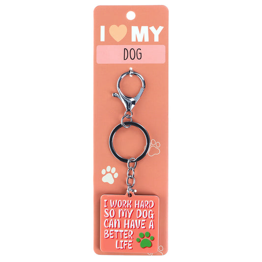 PK072 - Pet Keyring - Work Hard