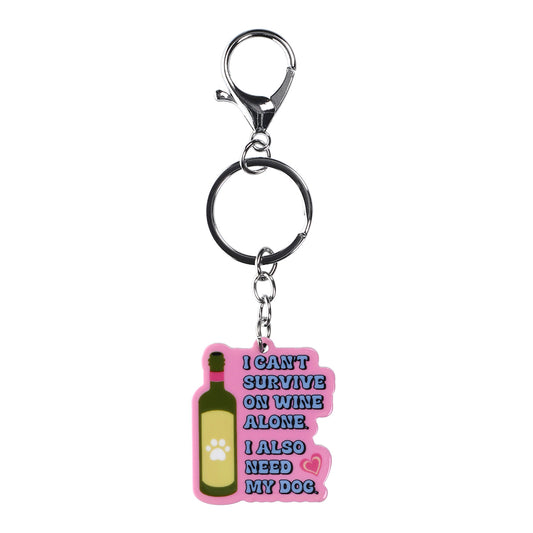 PK076 - Pet Keyring - Wine Alone