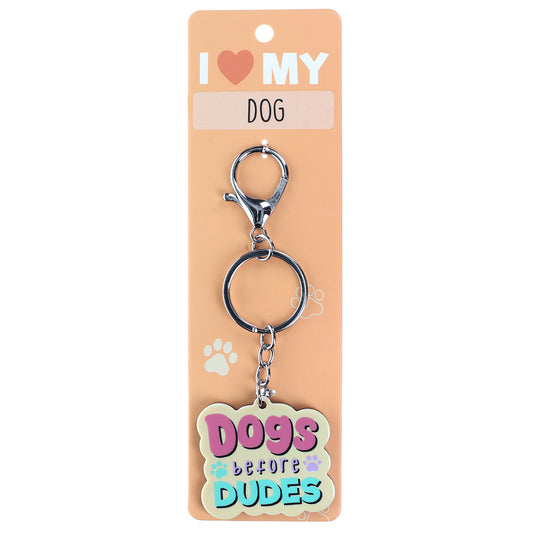 PK077 - Pet Keyring - Dogs Before Dudes