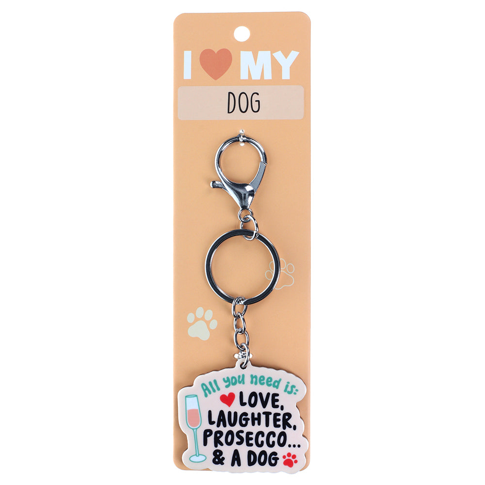 PK080 - Pet Keyring - Love, Laughter, Prosecco