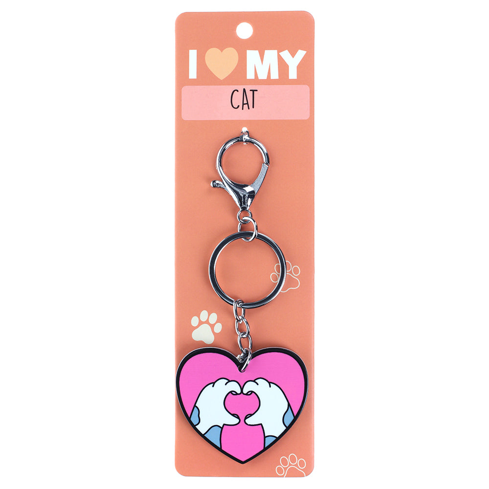PK108 - Pet Keyring - Cat Heart