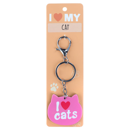 PK112 - Pet Keyring - I Heart Cats