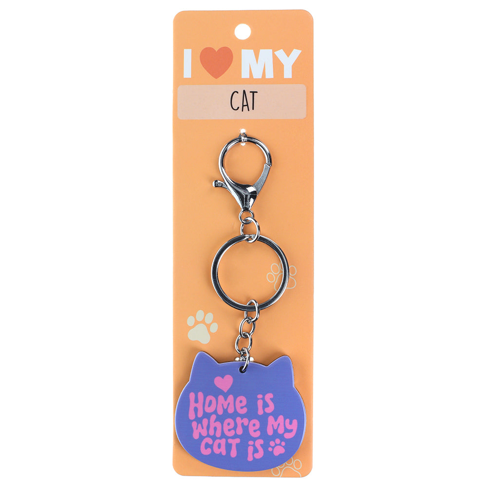 PK115 - Pet Keyring - Home Is Cat