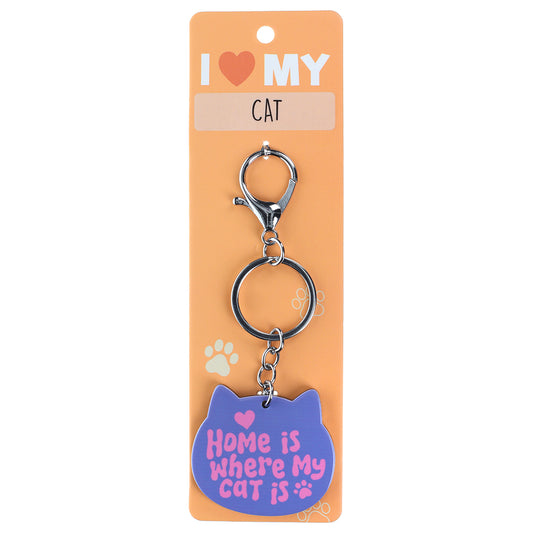 PK115 - Pet Keyring - Home Is Cat
