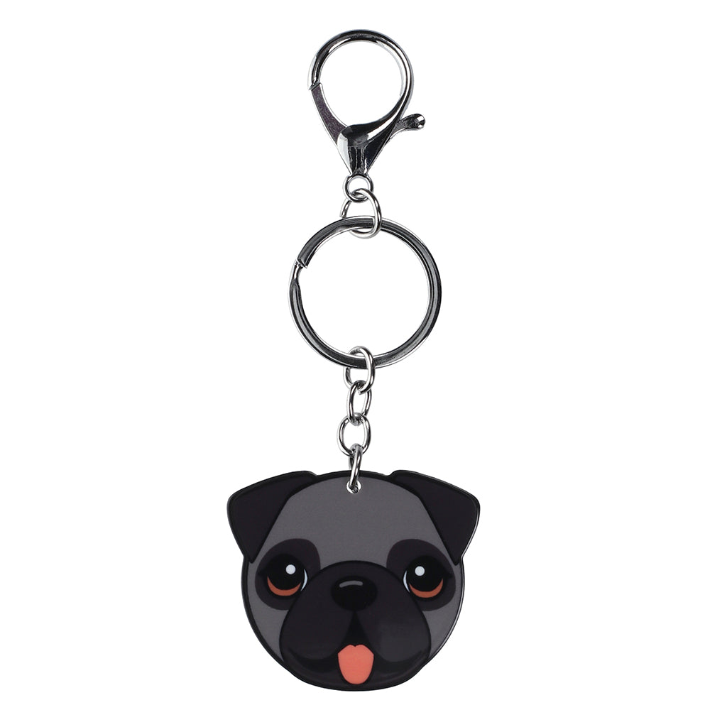 PK117 - Pet Keyring - Pug Black