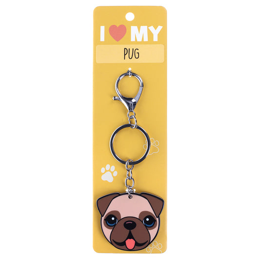 PK118 - Pet Keyring - Pug Fawn