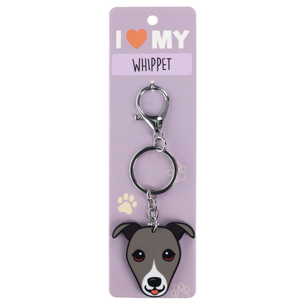 PK137 - Pet Keyring - Whippet Blue