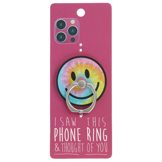 I Saw This Phone Ring - Tie Dye Smiley