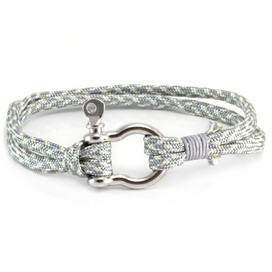 Quest Mens Silver And Blue Braided Bracelet With A Silver Push Clasp