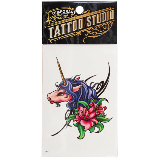 Temporary Tattoos-Unicorn Flower