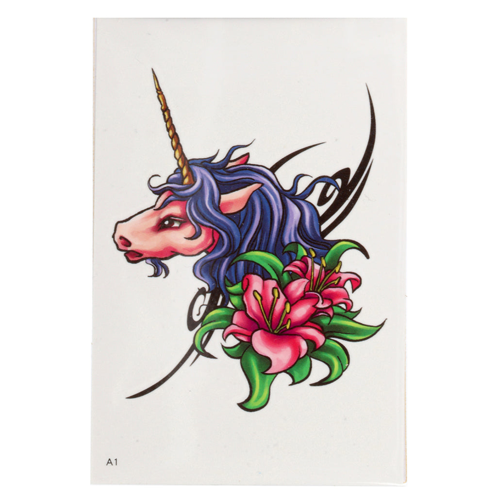 TATA1 - Temporary Tattoos-Unicorn Flower