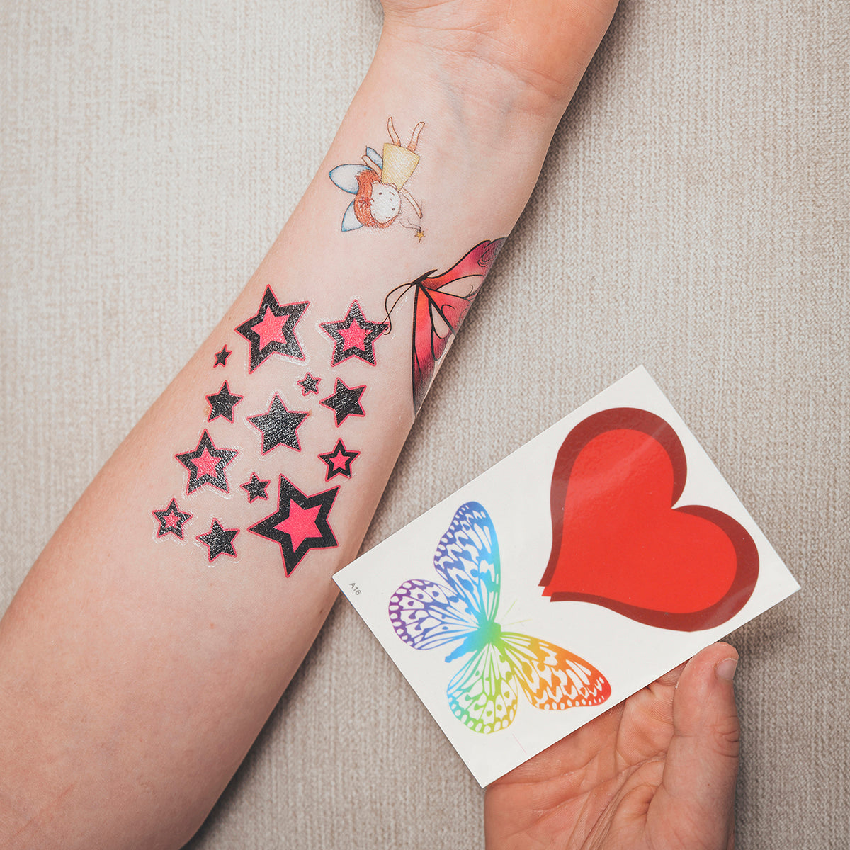 TATA16 - Temporary Tattoos-Heart Butterfly