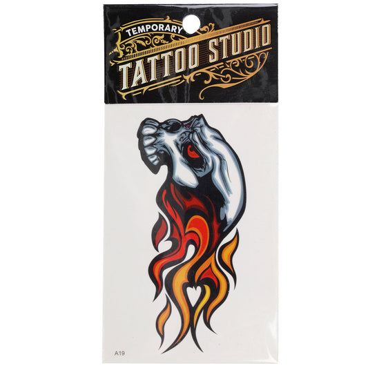 TATA19 - Temporary Tattoos-Flame Skull