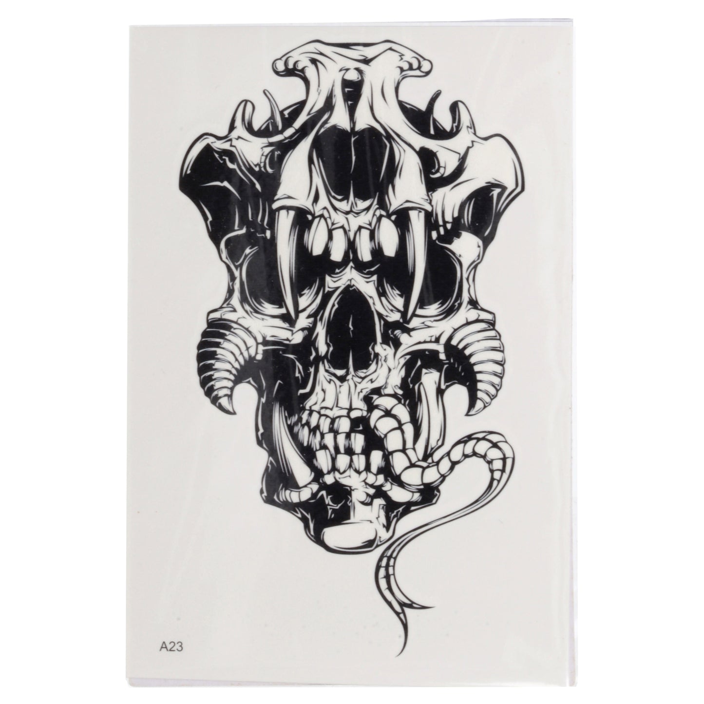 TATA23 - Temporary Tattoos-Fang Skull