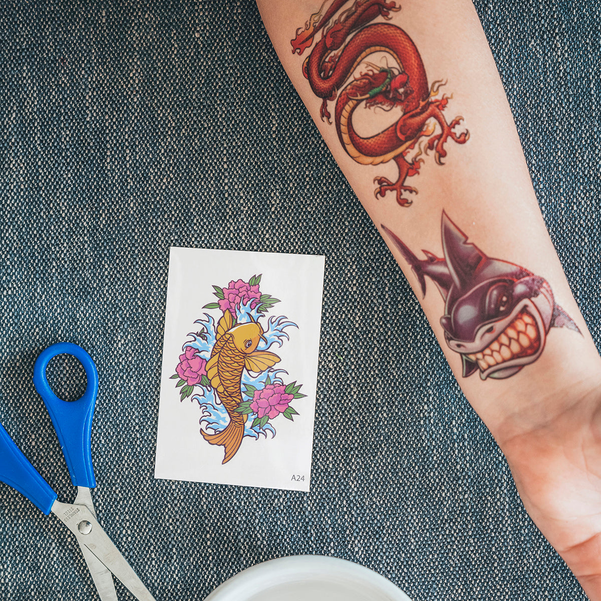 TATA24 - Temporary Tattoos-Koi Carp