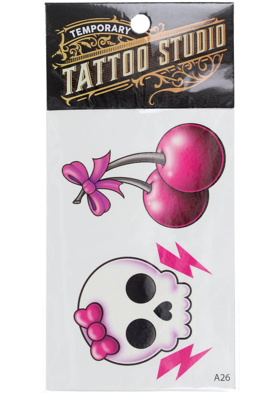 Temporary Tattoos-Cherry And Skull