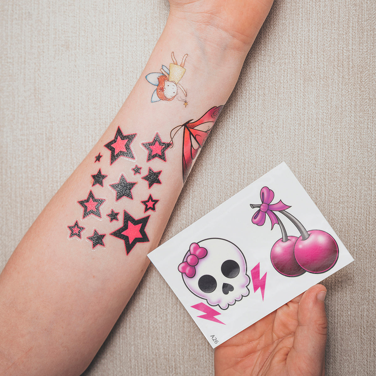 Temporary Tattoos-Cherry And Skull