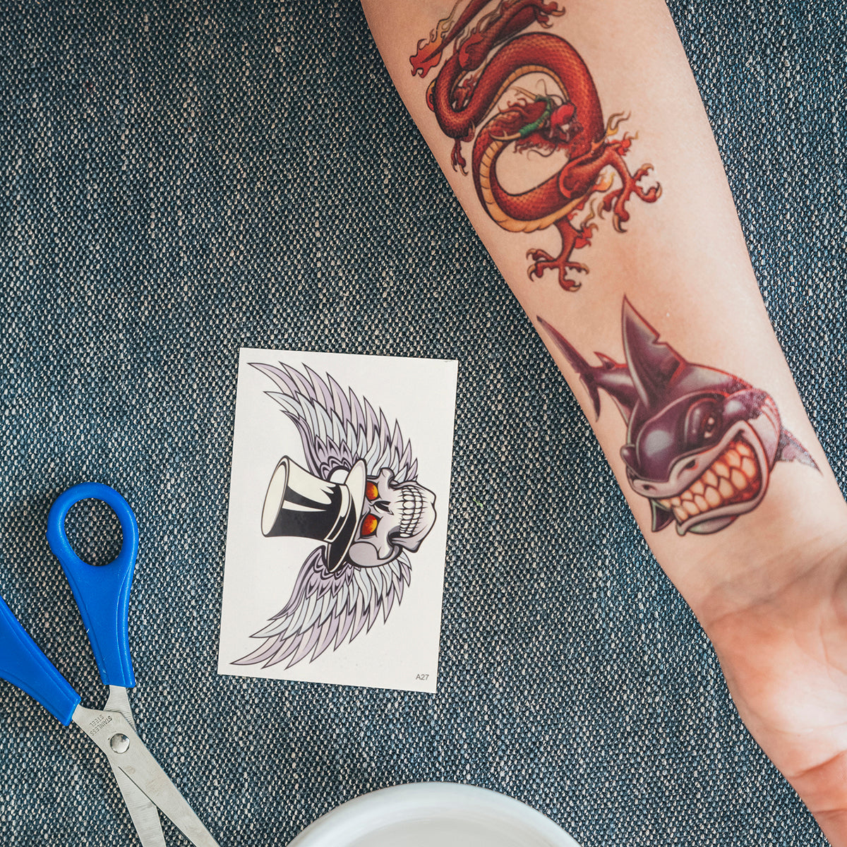 Temporary Tattoos-Winged Skull