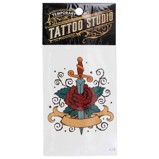 TATA28 - Temporary Tattoos-Dagger Rose