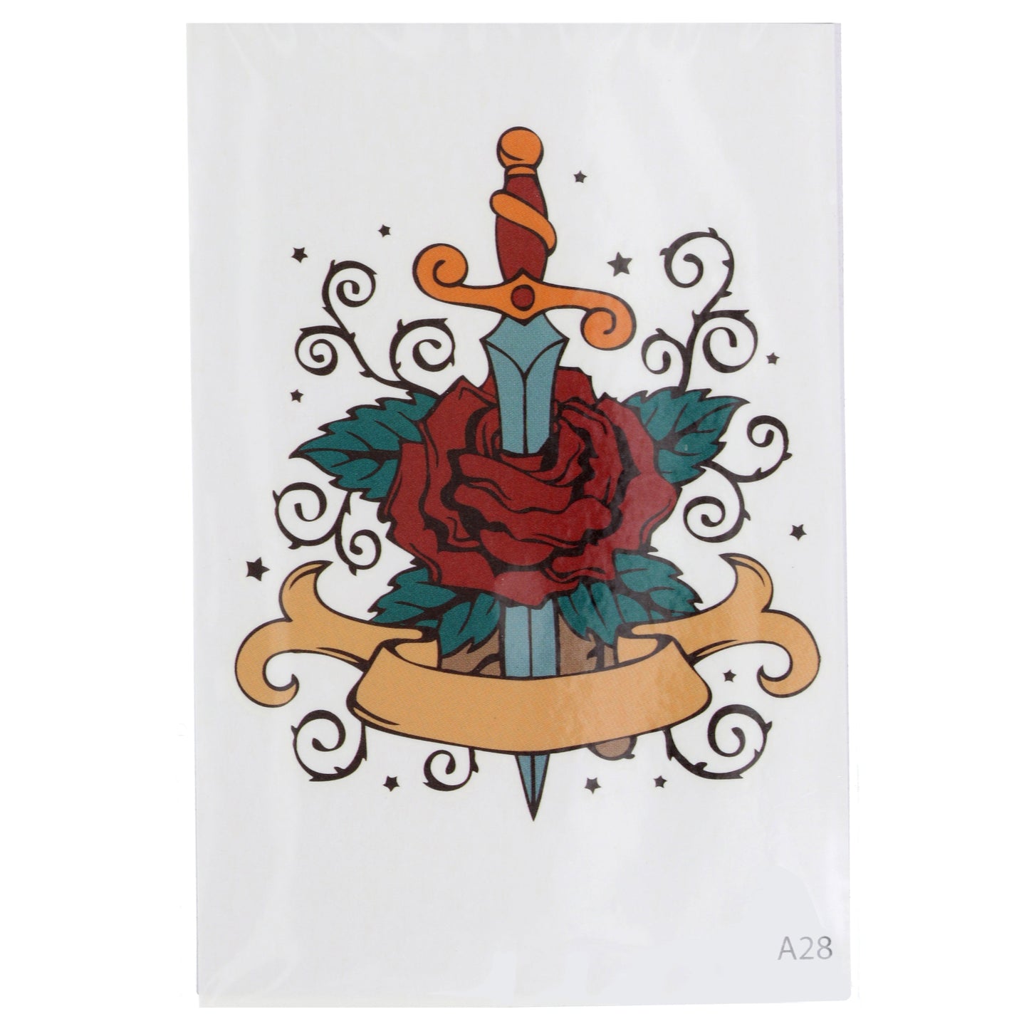 Temporary Tattoos-Dagger Rose