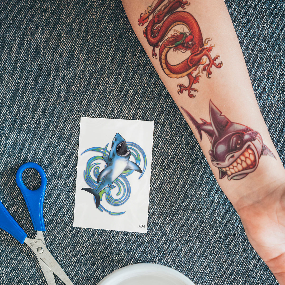 TATA34 - Temporary Tattoos-Shark Swirls