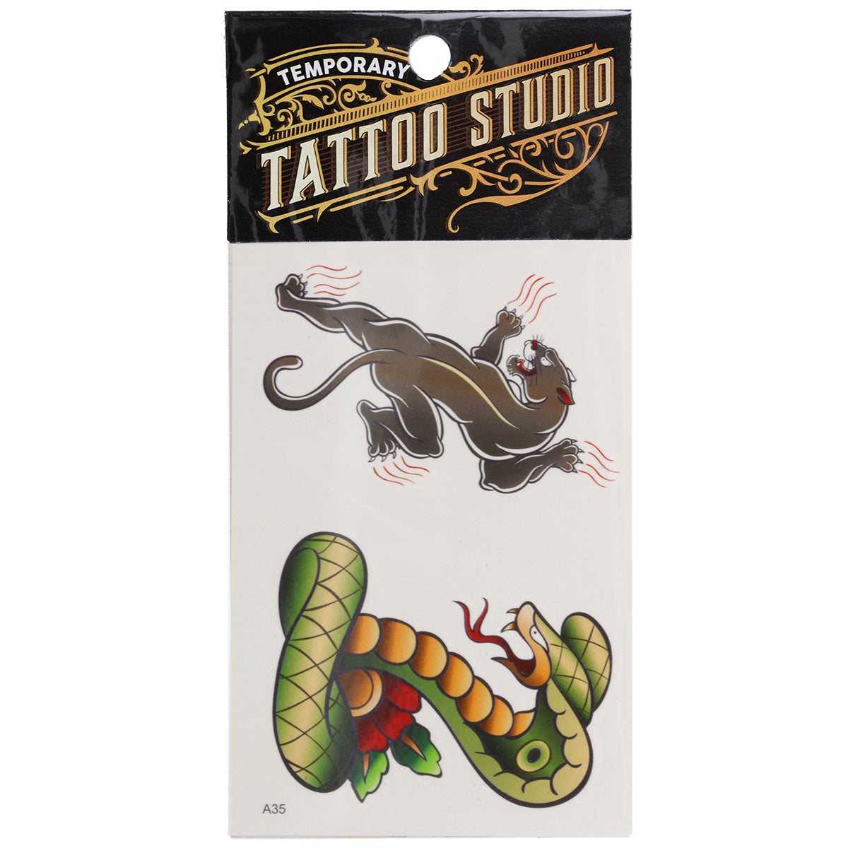 TATA35 - Temporary Tattoos-Cobra And Panther