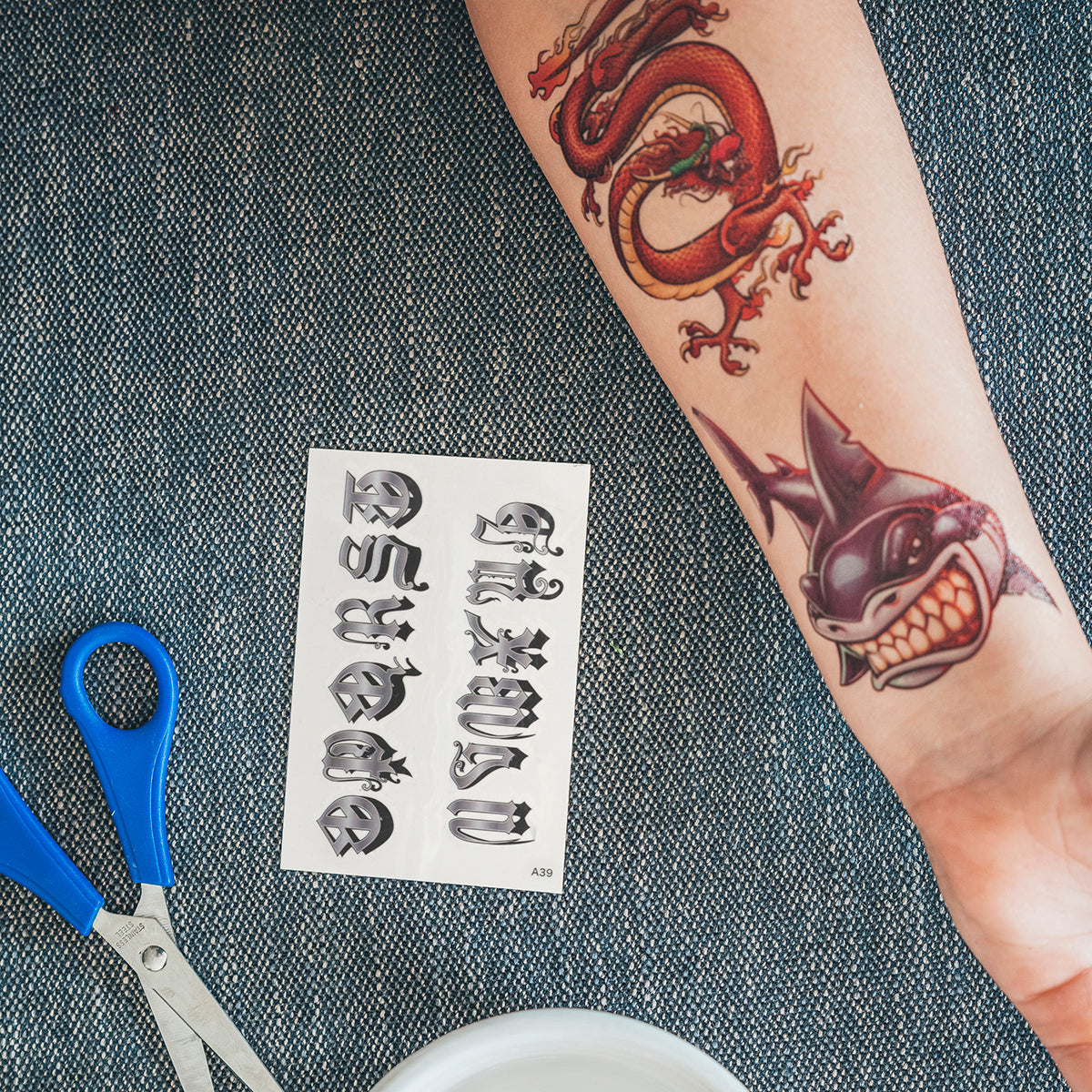 TATA39 - Temporary Tattoos-Alphabet O Z